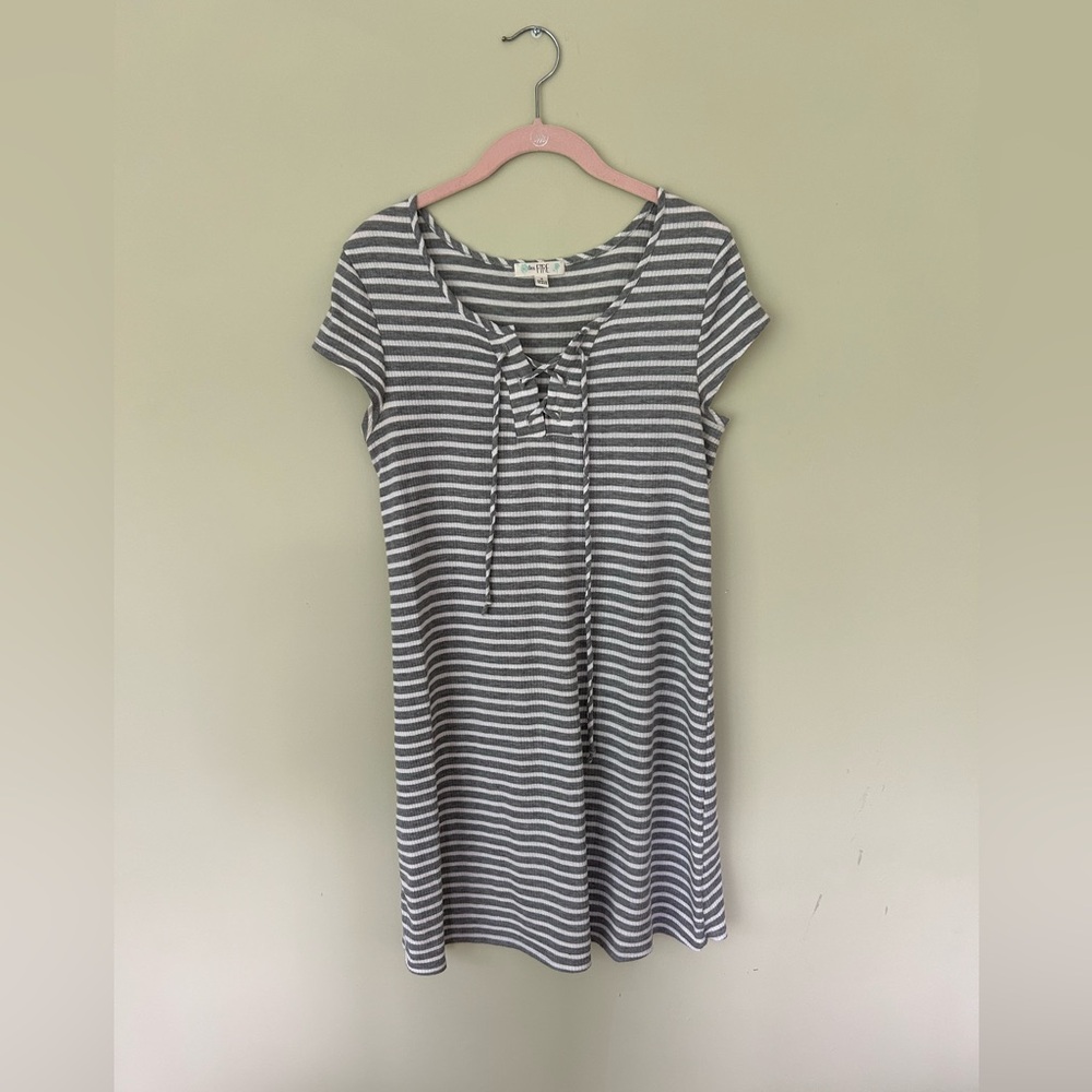 love, Fire striped A-line dress. Size Medium.